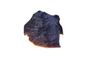 Illuminated Eswatini Data Map Highlighting Geographical Features Neon Glow Light 3D Illustration png