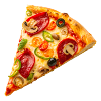 Pizza Slice with Colorful Toppings and Crispy Crust High Resolution Food Photography png