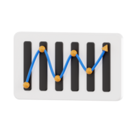 3D Analytics Chart with Line Graph - Trend Visualization png