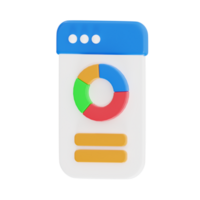 3D Online Dashboard with Doughnut Charts - Business Data Analysis png