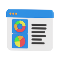 3D Analytics Report with Pie and Doughnut Charts - Online Business Tools png