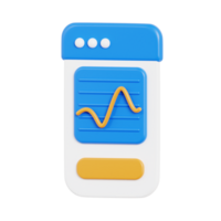 3D Mobile Data Analysis Dashboard with Line Chart - Modern Analytics png