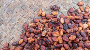 Cocoa beans or Chocolate Fruit are the seeds of the fruit of the cocoa tree or Theobroma cacao. Cocoa Fruit photo
