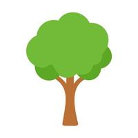 Stylized Green Tree with Brown Trunk vector