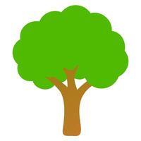 Green and Brown Tree Icon in Flat Graphic Style vector