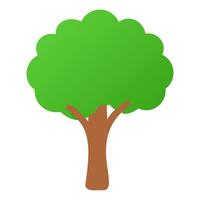 Flat Style Cartoon Tree with Round Leaves vector