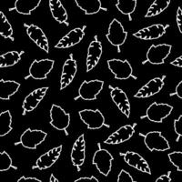 seamless pattern leaf natural shape outline background vector