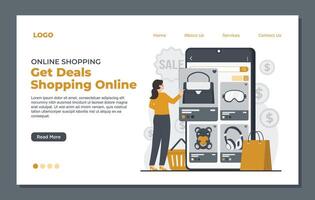 Flat design concept of online shopping. Modern illustration for website and mobile website development. vector