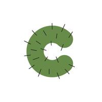 Logo letter C cactus unique design with blank background vector