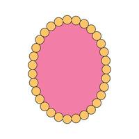 Illustration mirror aesthetic boho retro unique design with blank background vector