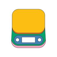 Illustration scale food retro with outline and blank background vector