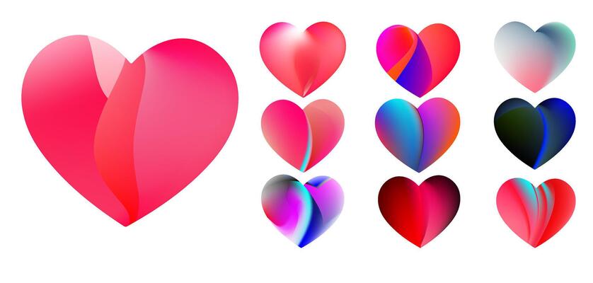 Love Set Illustration designed using gradient mesh technique in three-dimensional view, wedding invitation, greeting card, promotional poster, romantic event.