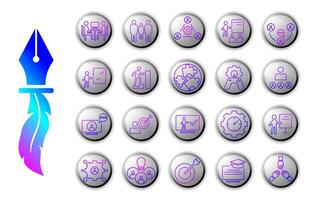 workshop icon set with futuristic, elegant and professional gradient style. ideal for company branding or workshop services. etc. vector