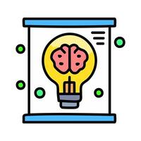 Idea , brain related filled design editable outline icon. vector