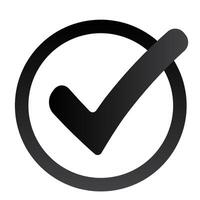 Black check mark icon.Logo template. Check mark in round sign. vector