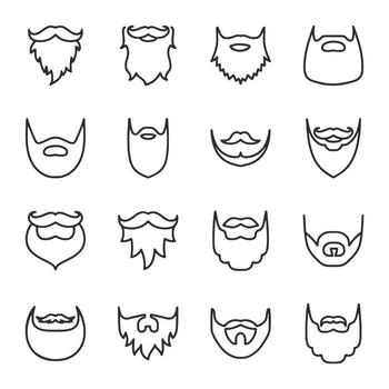 A collection of different types of beards and mustaches vector