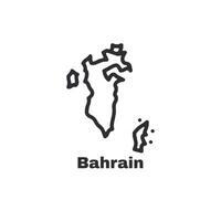 A map of Bahrain is drawn in black and white vector