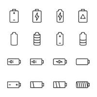 A set of battery icons with different conditions vector