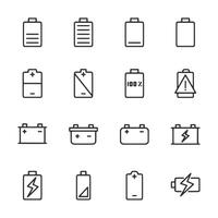 A set of battery icons in different style vector