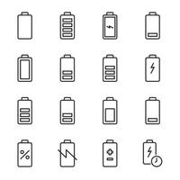 A set of battery icons with a white background vector