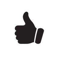 A like icon silhouette on white background vector