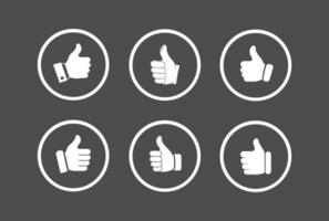 Thumbs up icon set for showing positive feedback vector