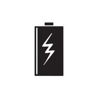 A battery with energy icon silhouette on white background vector