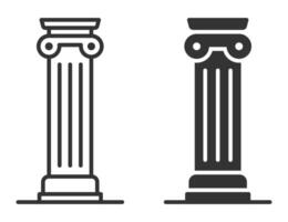 Classical column icons representing history or architecture. vector