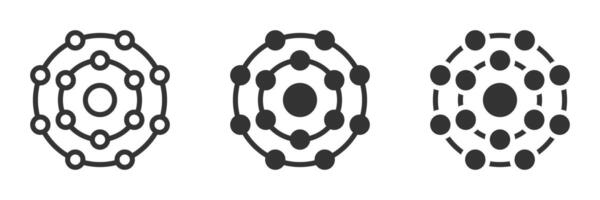 Abstract antioxidant icons representing molecules and energy. vector