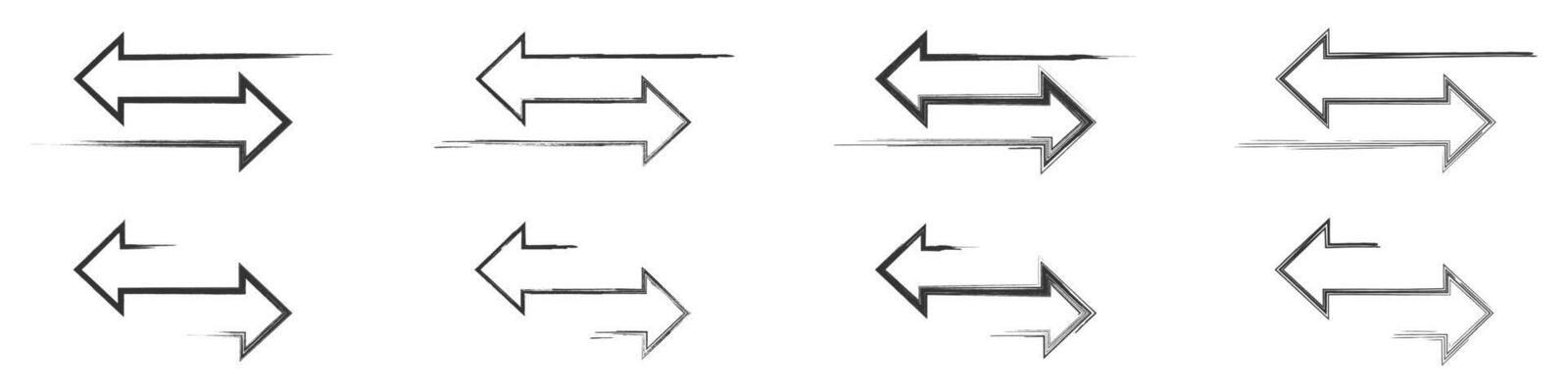 Arrows in dynamic sketch style symbolizing direction or motion.