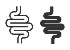 Intestine icon in bold and outline styles, clean design. vector