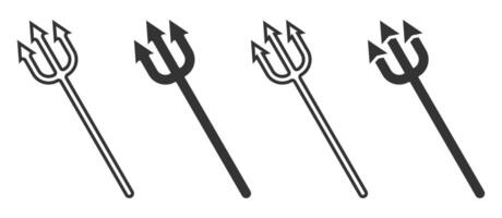 Trident icons in outline and bold styles, sleek graphics. vector