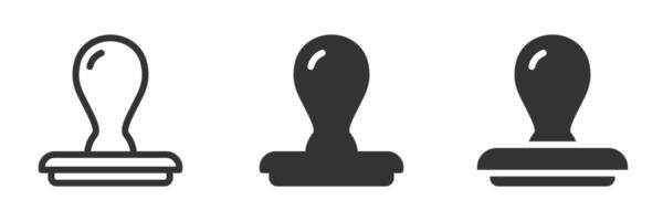 icon of a rubber stamp in two styles. vector