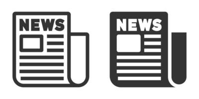 Newspaper icons in outline and solid styles for media concepts, . vector