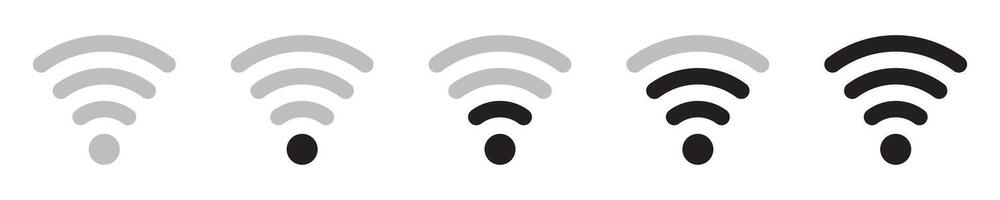 Wi-Fi signal strength icons in modern minimalist style. vector