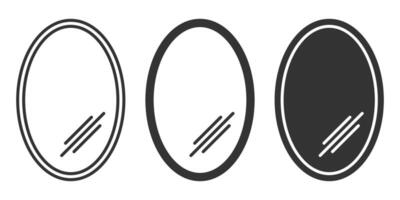 Minimalist oval mirrors in three variations. vector