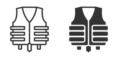 Icon of a life vest, commonly used for safety and water activities like swimming, boating, and rescue operations. vector