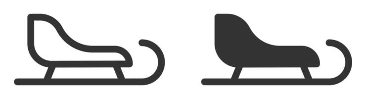 Sleek and minimal sled icon set for winter and holiday themes. vector