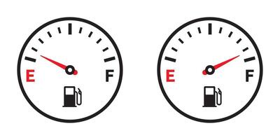 VectIcon of a fuel gauge showing empty and full levels, suitable for automotive, transportation, or energy-related designs. vector