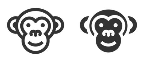 Icon of a smiling monkey face, commonly used for themes related to animals, fun, or jungle wildlife. vector