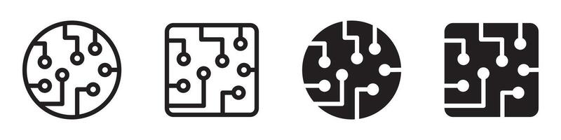 Icon of a circuit board, ideal for representing electronics, technology, or digital components in tech-related designs. vector