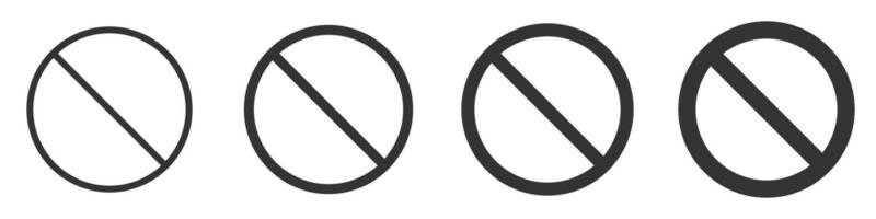 Set of prohibition symbols in a clean, bold minimalist design. vector