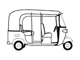 Graceful Auto Rickshaw Silhouette vector