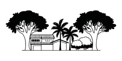 Serene Forest Silhouette Design vector