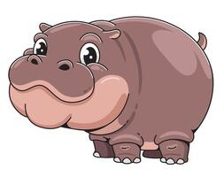 Cartoon hippo standing on a white background vector