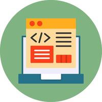 Code Refactoring Flat Circle Style Icon vector