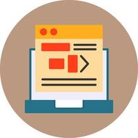Command Line Flat Circle Style Icon vector