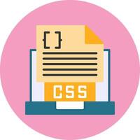 Css File Flat Circle Style Icon vector