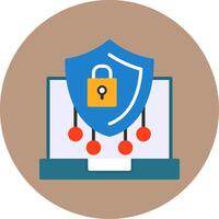 Data Security Flat Circle Style Icon vector