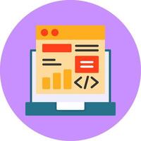 Code Deployment Flat Circle Style Icon vector